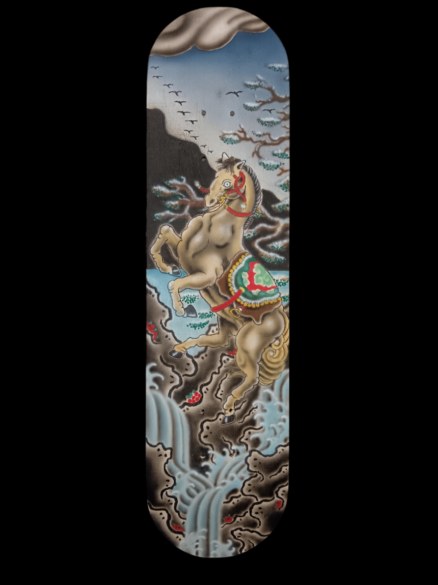 Cavallo con paesaggio invernale